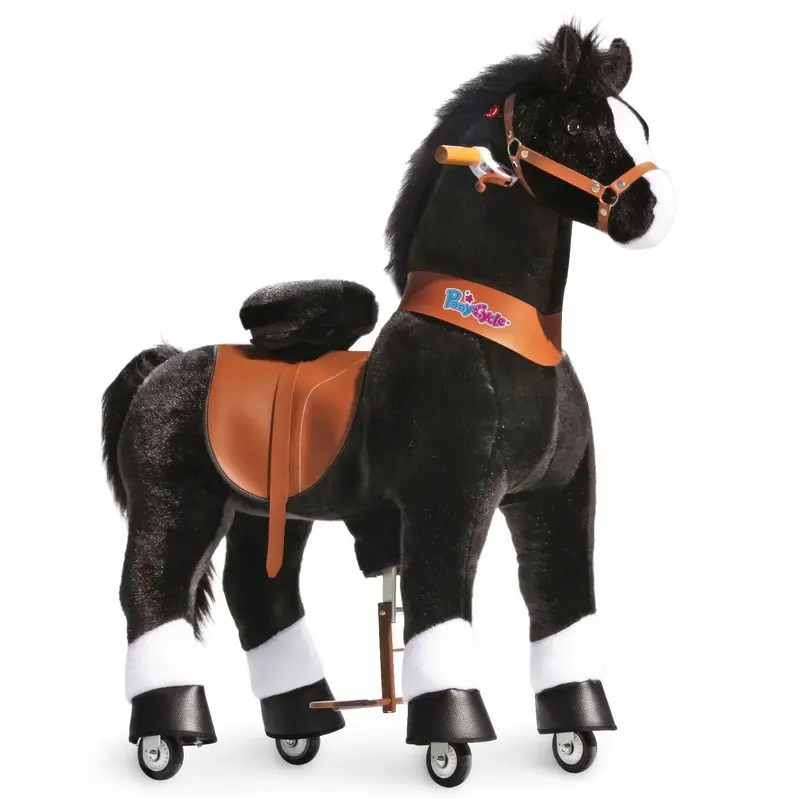 Ponycycle Black Walking Horse Ride-On – Realistic Motion Ride-On Toy 1