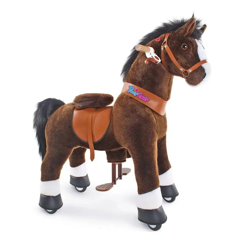Ponycycle Mechanically Powered Walking Ride-On Horse – Chocolate Brown 1