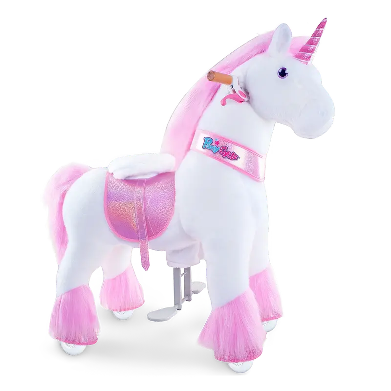 Ponycycle Pink Walking Unicorn Ride-On – Motorized Rocking Horse Alternative 1
