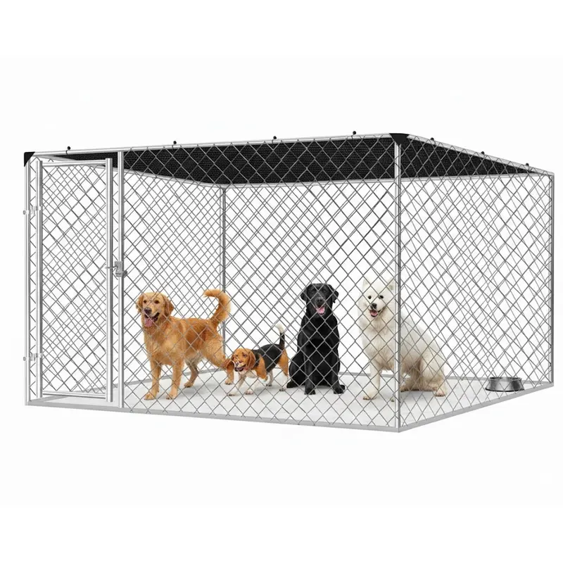Portable Outdoor Dog Run With Adjustable Shade Sail 1