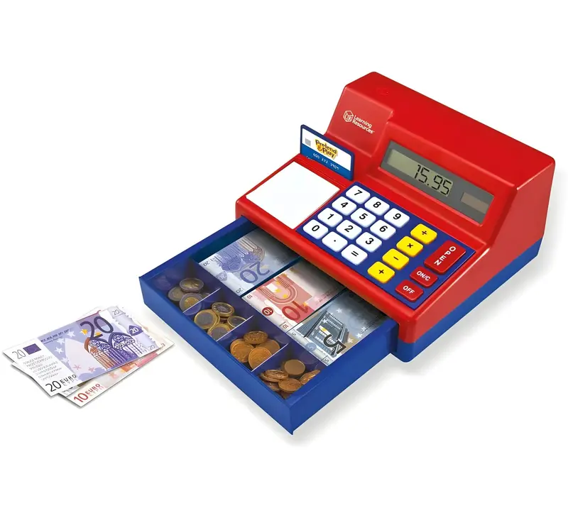 Pretend & Play Calculator Cash Register With Euro Coins 1