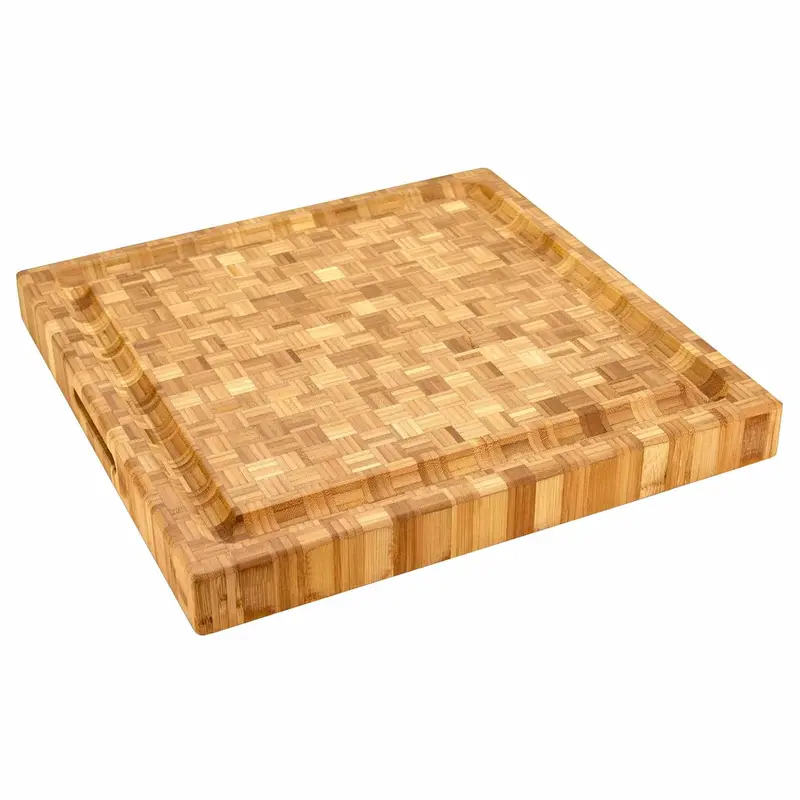 Professional End-Grain Carving Board – 16" × 16" × 2", Hardwood Construction 1