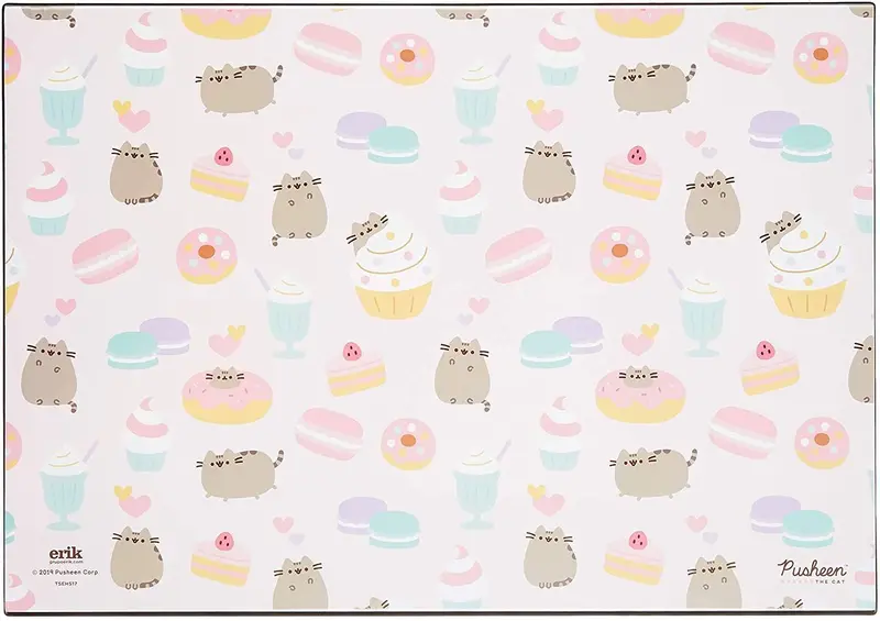 Pusheen Rose-Themed Kids' Desk Mat 1
