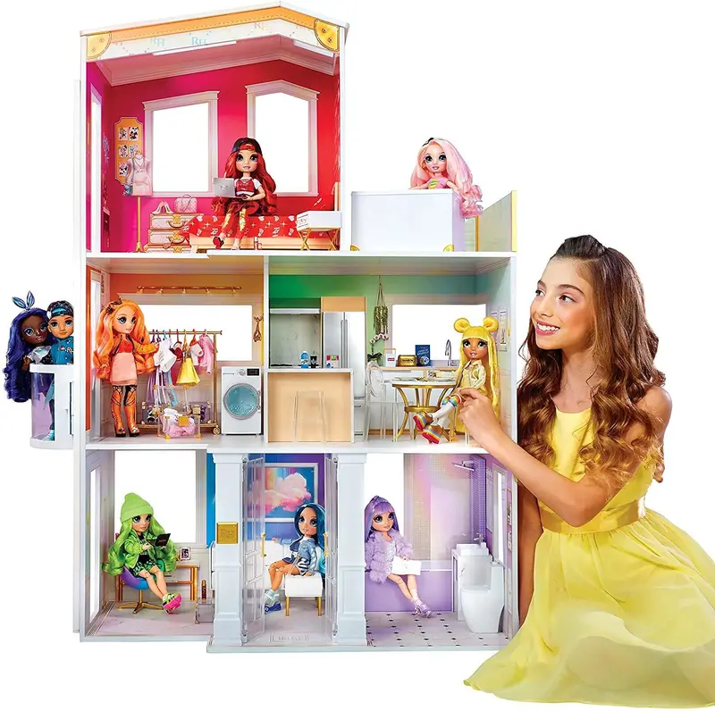 Rainbow High 3-Story Wooden Dollhouse With Themed Accessories 1