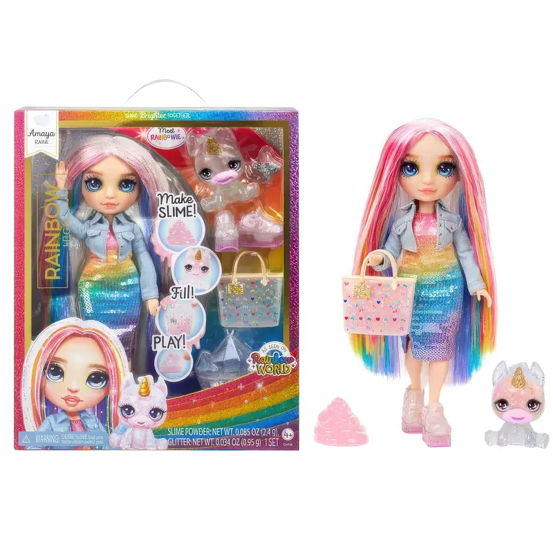 Rainbow High Amaya Doll In Rainbow Colors With Slime Kit And Pet 1