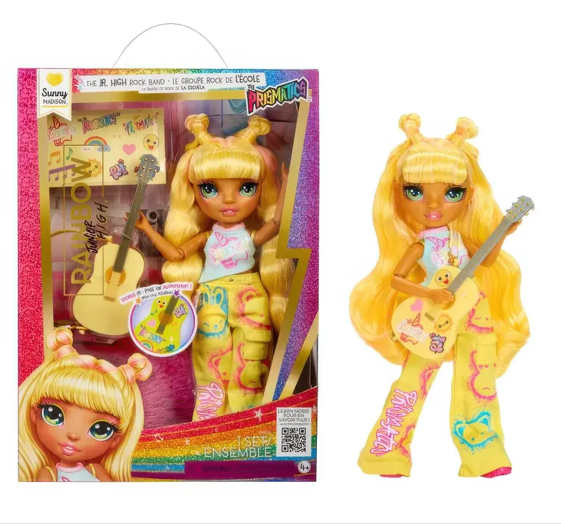 Rainbow High Jr. High Rock Band Doll – Sunny Yellow, 23Cm Fashion Figure 1