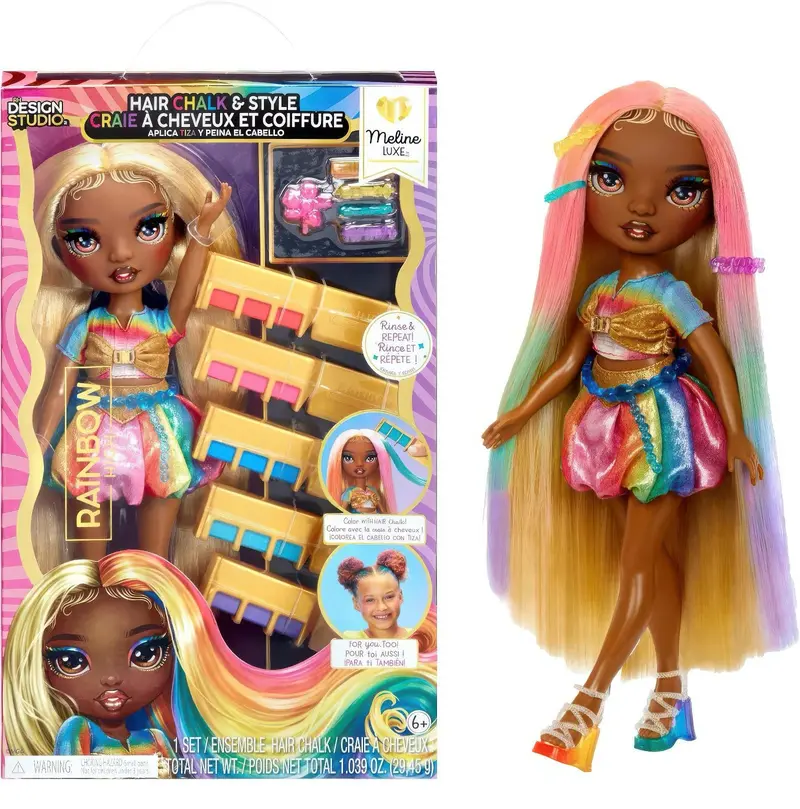 Rainbow High Meline Hair Chalk & Styling Doll – Interactive Fashion Toy 1