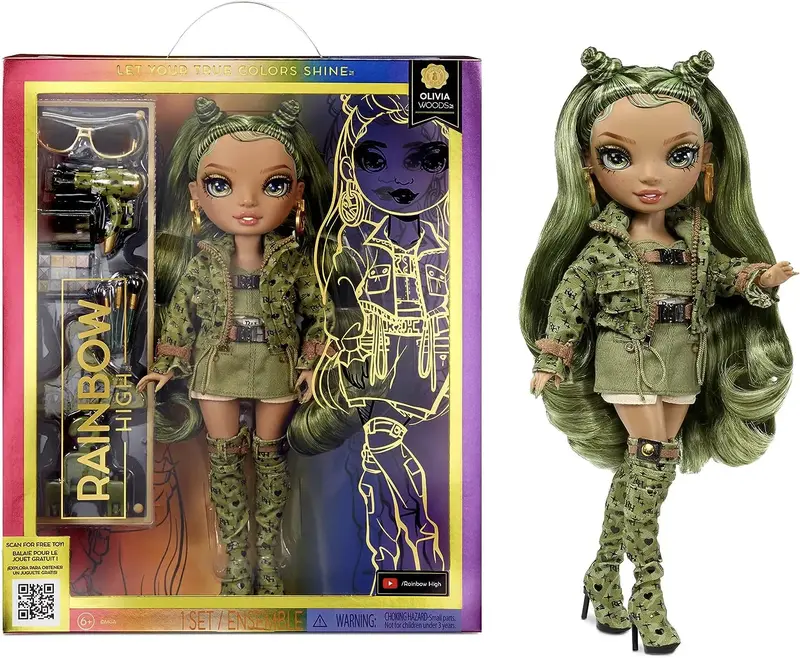 Rainbow High Series 5 Olivia Woods Fashion Doll – Emerald Green Edition 1