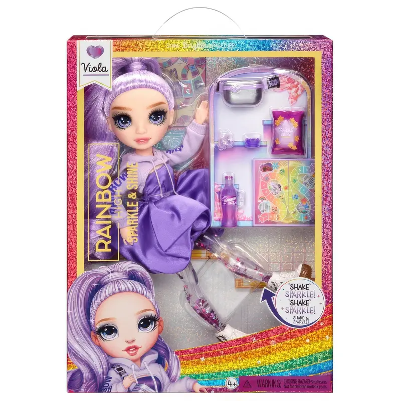 Rainbow High Sparkle & Shine Doll – Viola With Glitter Accents 1