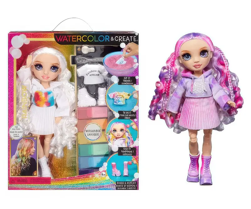 Rainbow High Watercolour & Create Diy Doll – Purple-Eyed Edition 1