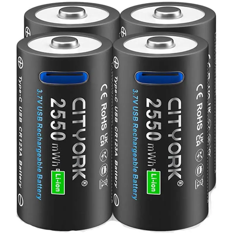 Rechargeable Cr123A Battery Pack – 4 Cells + Smart Charger 1