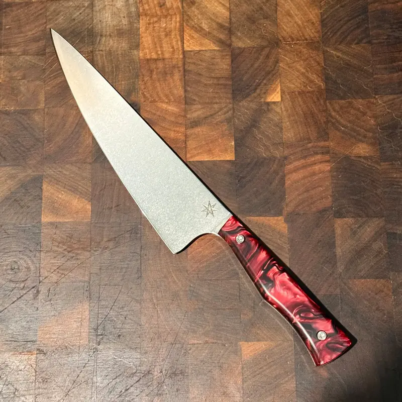 Red Kirnite Matte 8.5-Inch Chef Knife 1