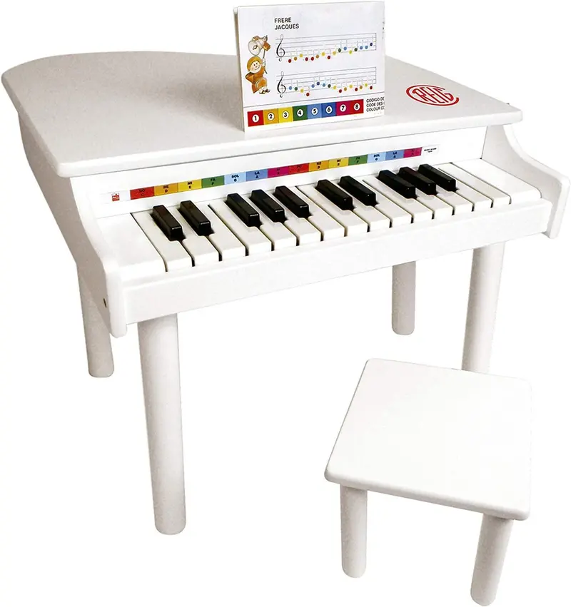 Reig Electronic Grand Toy Piano – White Wooden Design With Built-In Sounds 1