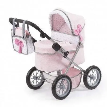 Reig Pink Doll Pram With Smooth Rolling Wheels 1