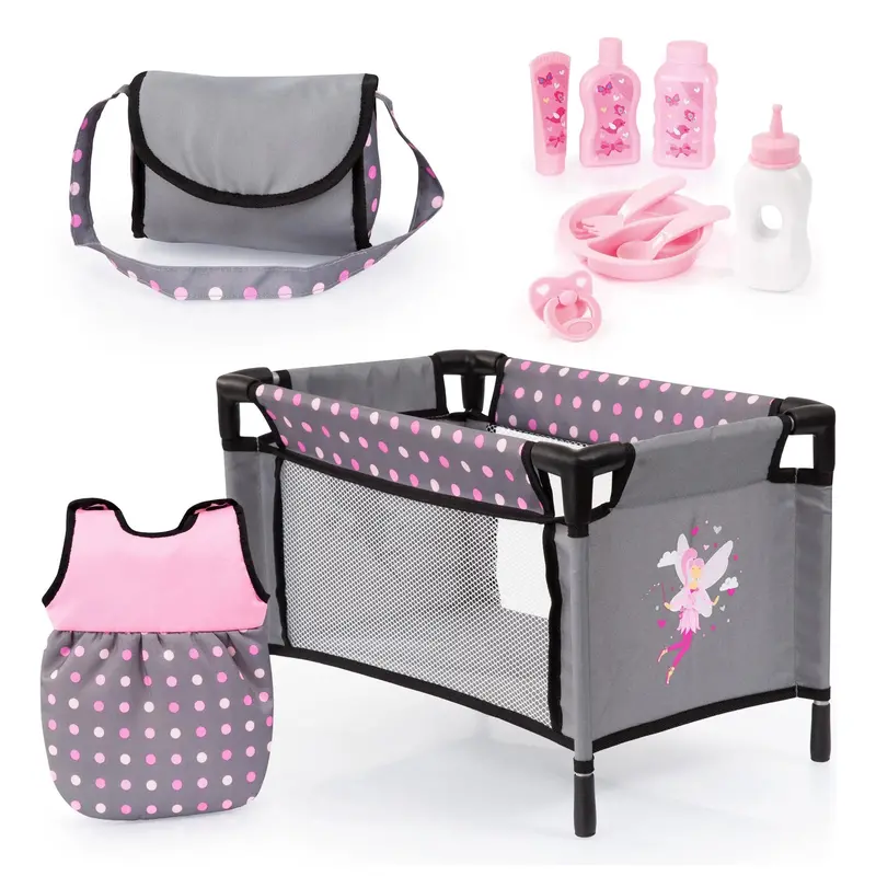 Reig Travel Cot For Dolls – Portable Play Bed With Matching Accessories 1