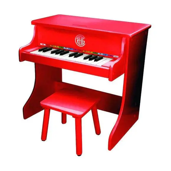 Reig Wooden Upright Toy Piano For Kids – Vibrant Red Finish 1