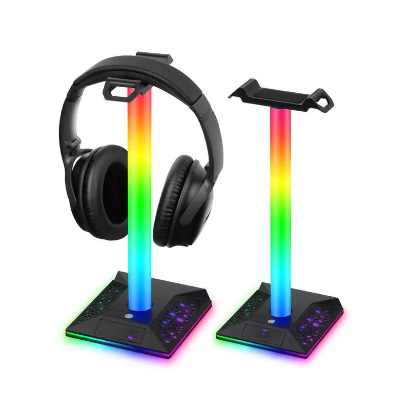 Rgb-Lit Gaming Headset Stand With Cable Management 1
