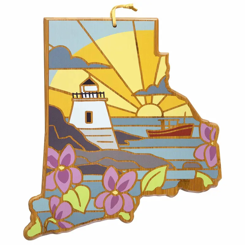 Rhode Island Artistic Cutting Board – Limited-Edition Illustration By Summer Stokes 1