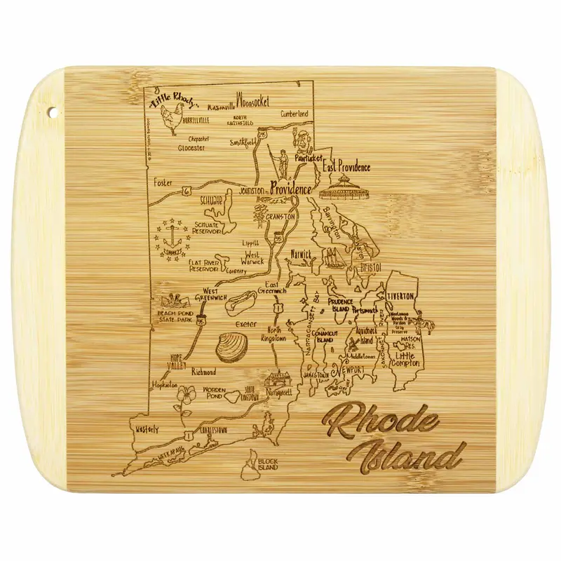 Rhode Island-Crafted 11" X 8.75" Cutting Board – "A Slice Of Life" Design 1