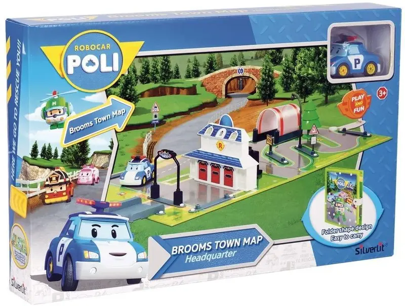 Robocar Poli Broom Town Map Playset – Interactive Rescue-Themed Floor Mat & Figures 1