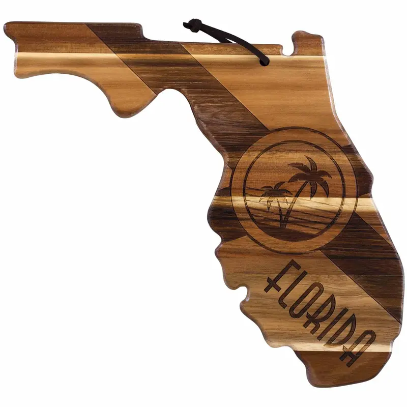 Rock & Branch Origins Florida Cutting Board – Hand-Turned State-Themed Board 1