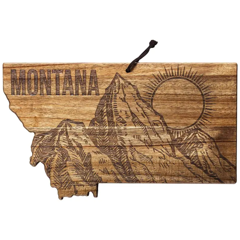 Rock & Branch Origins Montana Serving Board – Artisan-Carved Wood 1