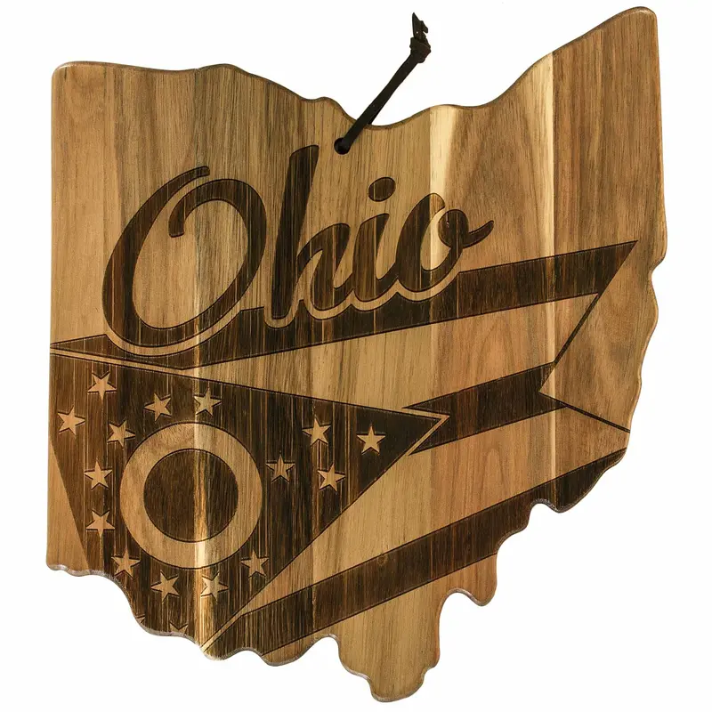 Rock & Branch Origins Ohio Cutting Board – Artisan-Crafted State Board 1
