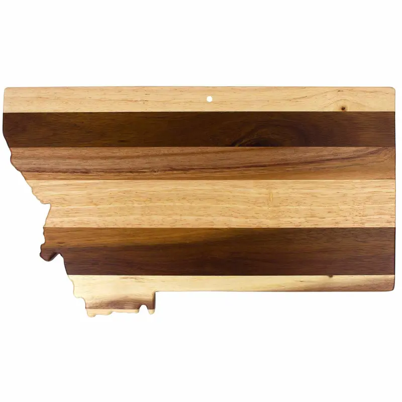 Rock & Branch Shiplap Montana Cutting Board – Handcrafted State Outline Board 1