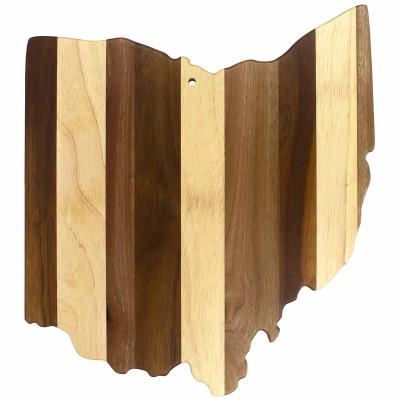 Rock & Branch Shiplap Ohio Cutting Board – Recognizable Buckeye State Design 1