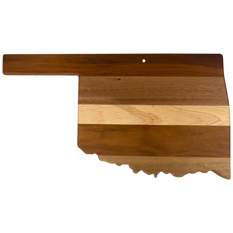 Rock & Branch Shiplap Oklahoma Cutting Board – Distinctive State-Shaped Board 1