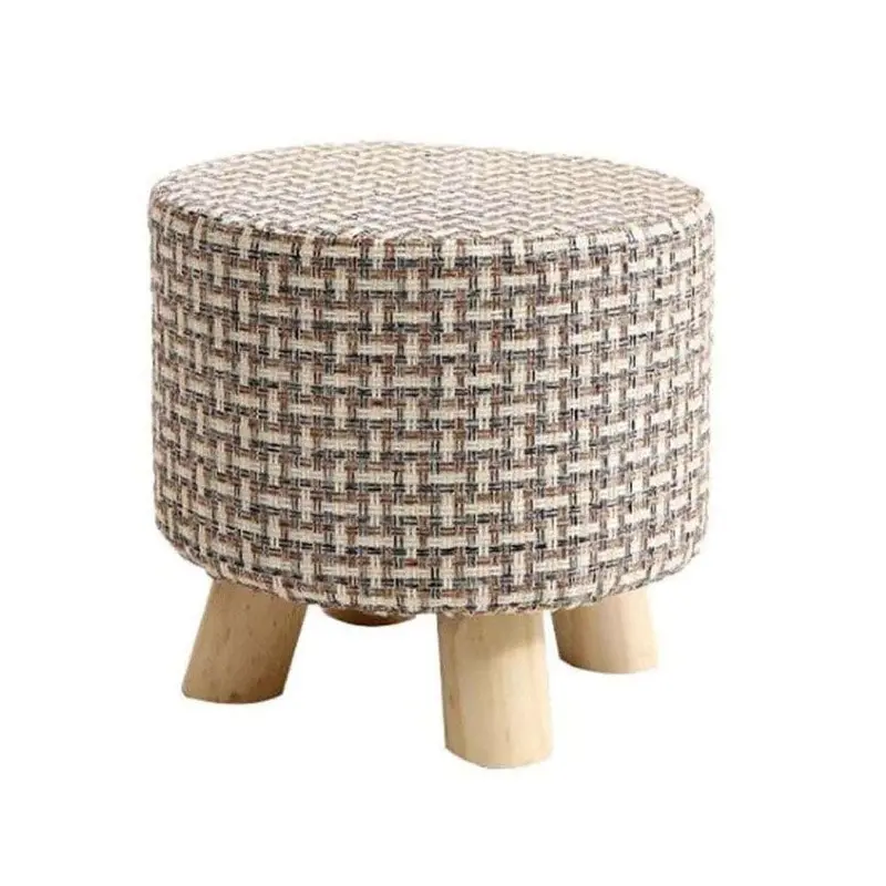 Round Ottoman Footstool – Upholstered Accent Stool For Living Room, Bedroom, Or Entryway 1