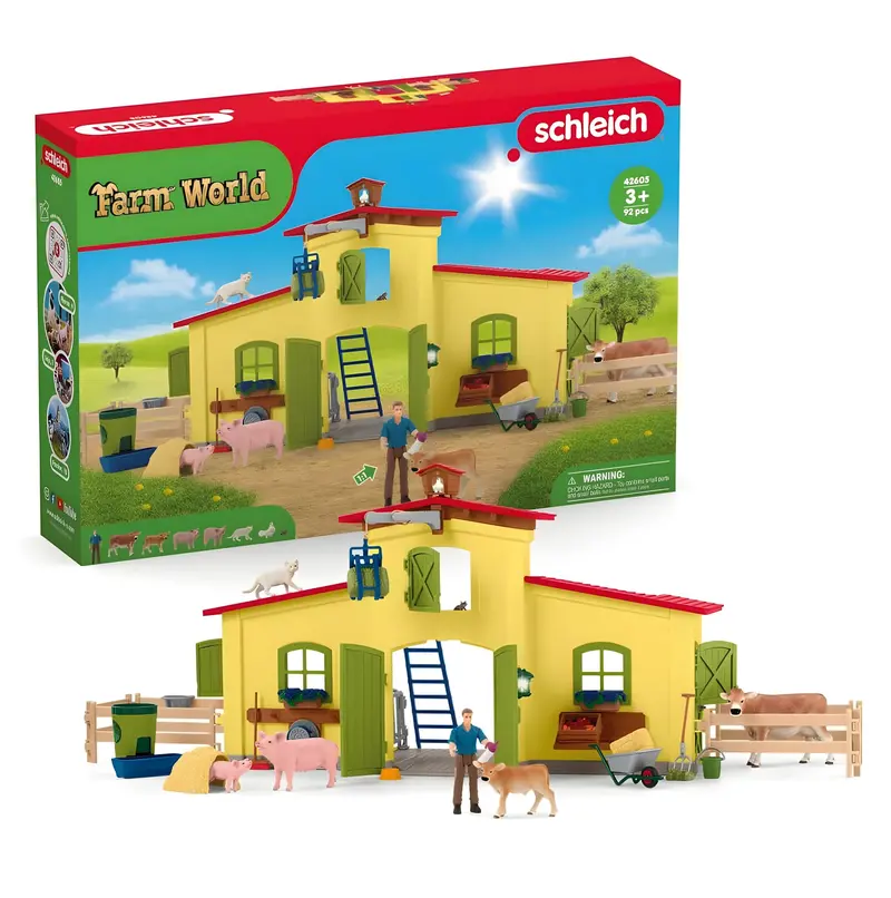 Schleich Large Farm Playset With Realistic Animal Figures & Accessories 1