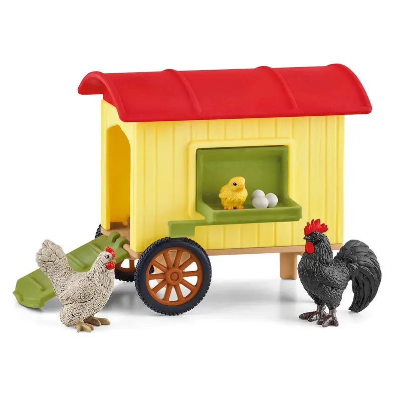 Schleich Mobile Chicken Coop Playset – Portable Farm Animal Habitat 1