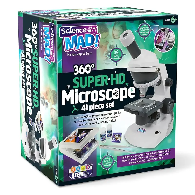 Science Mad Sm54-360 Super Hd Microscope – High-Resolution Educational Tool 1