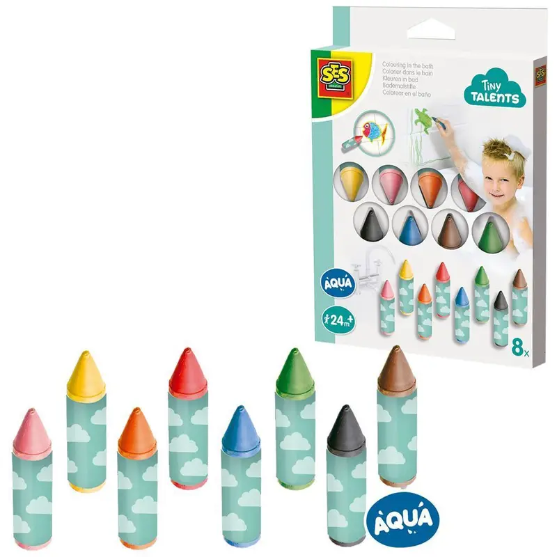 Ses Creative Bath Coloring Set – 8-Washable Crayons For Bathtub Art 1