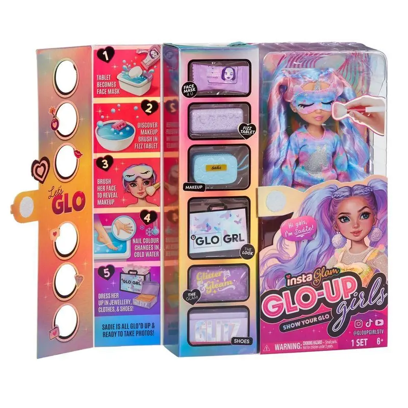 Shimmer 'N Sparkle Instaglam Glo-Up Sadie Doll With Glam Transformation 1