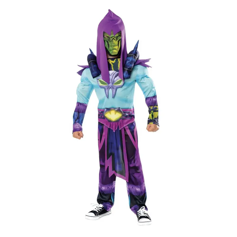 Skeletor Deluxe Kids Costume – Small Size – Retro Villain Dress-Up 1