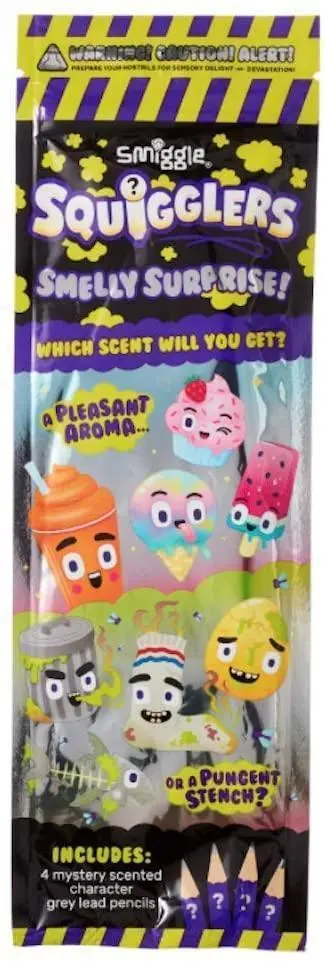 Smiggle Smelly Squigglers Scented Pencil Pack – 4-Piece Stationery Set 1