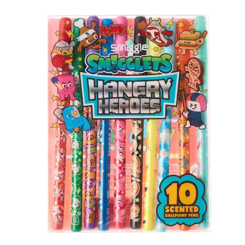 Smiggle Smigglets Hangry Heroes Pen Collection – 10-Piece Colourful Pack 1