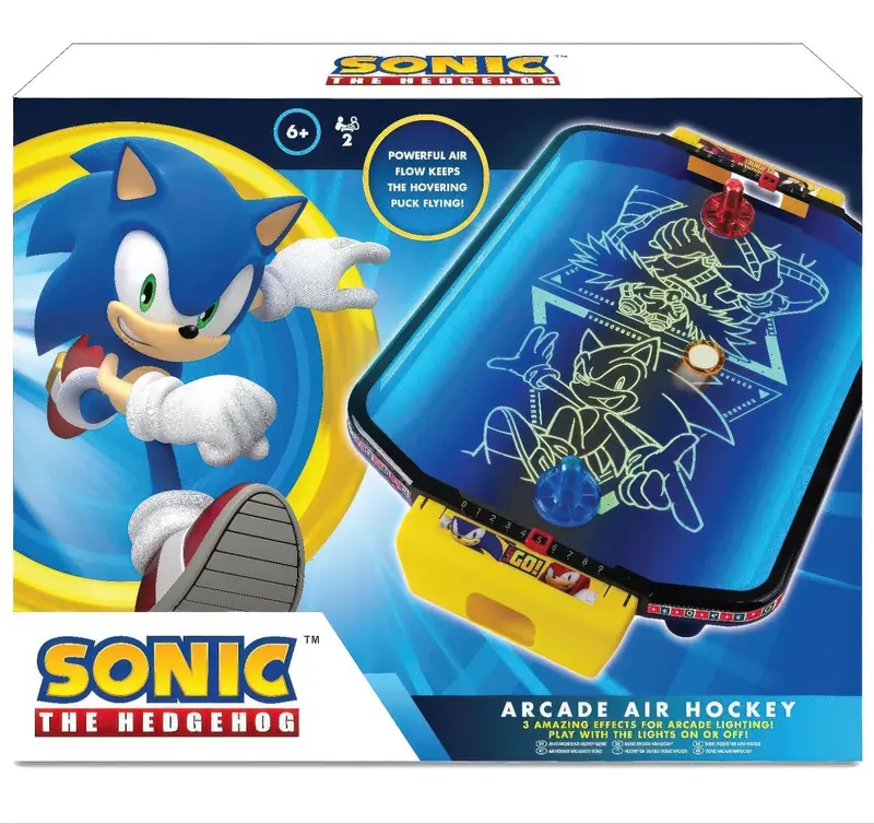 Sonic-Themed Arcade Air Hockey Table Game – Light-Up Playfield 1