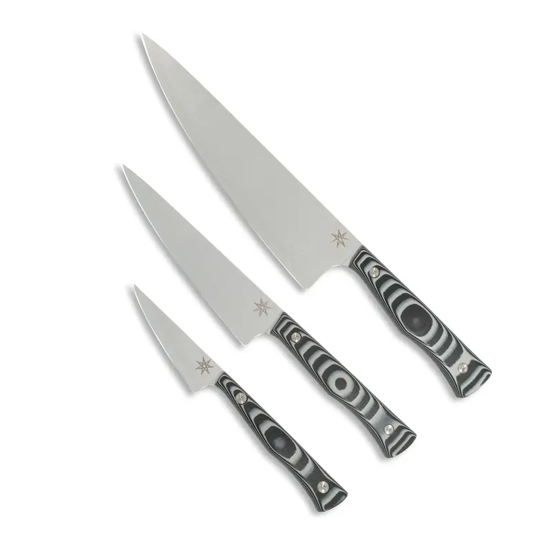 Sous Chef Knife Set – Black & Gray Layered G-10 – Culinary 2.0 1