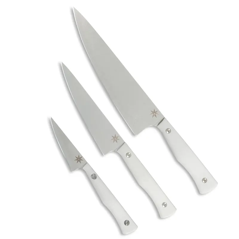 Sous Chef Knife Set – Pure White G-10 Handle – Culinary 2.0 1