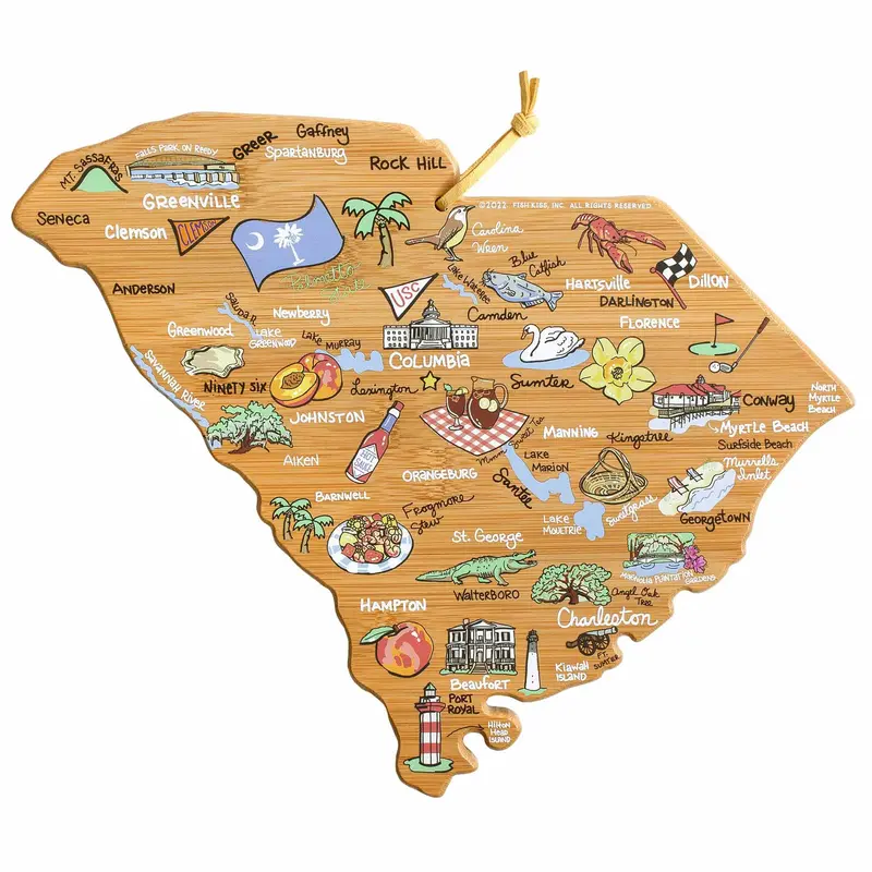 South Carolina Cutting Board – Fish Kiss™ Limited Edition Art 1