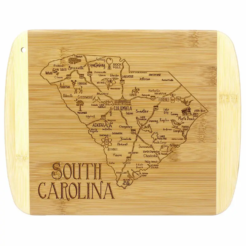 South Carolina-Shaped Wooden Cutting Board – 11" X 8.75", A Slice Of Life Series 1