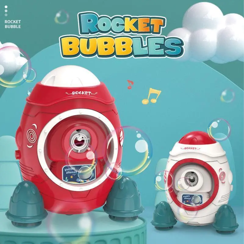 Space Rocket Bubble Machine – Illuminated & Sound-Enhanced Bubble Blaster 1