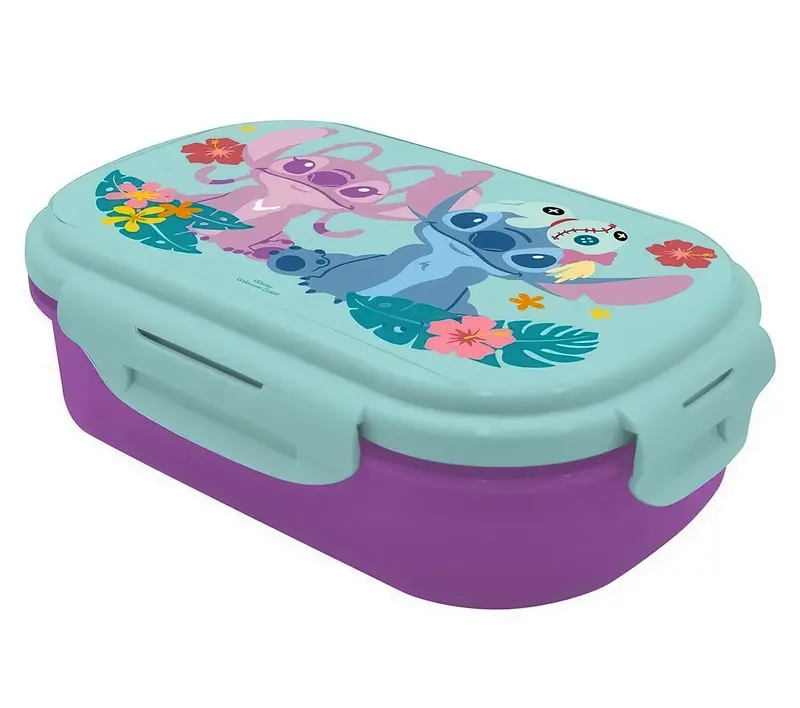 Stitch Character Lunch Kit – Portable Food Container + Eating Tools 1