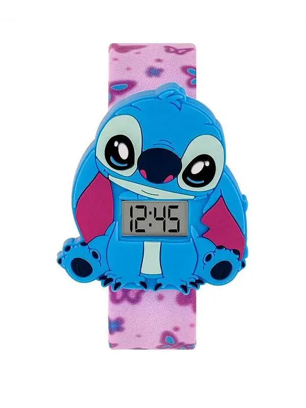 Stitch-Themed Digital Slapband Watch – Pink Design 1