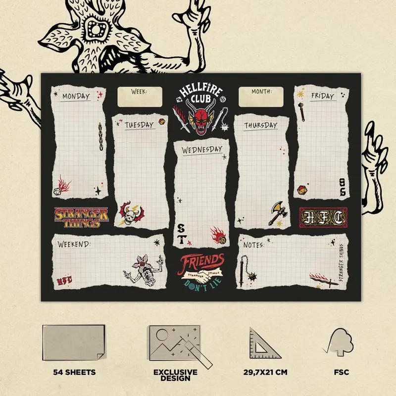 Stranger Things A4 Weekly Planner & Organizer 1
