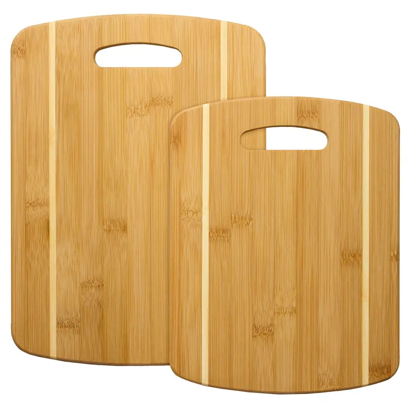 Striped Bamboo Cutting Board Duo – Two Complementary Sizes 1