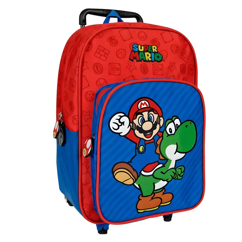 Super Mario Bros Compact School Trolley – 36Cm Lightweight Wheeled Backpack 1